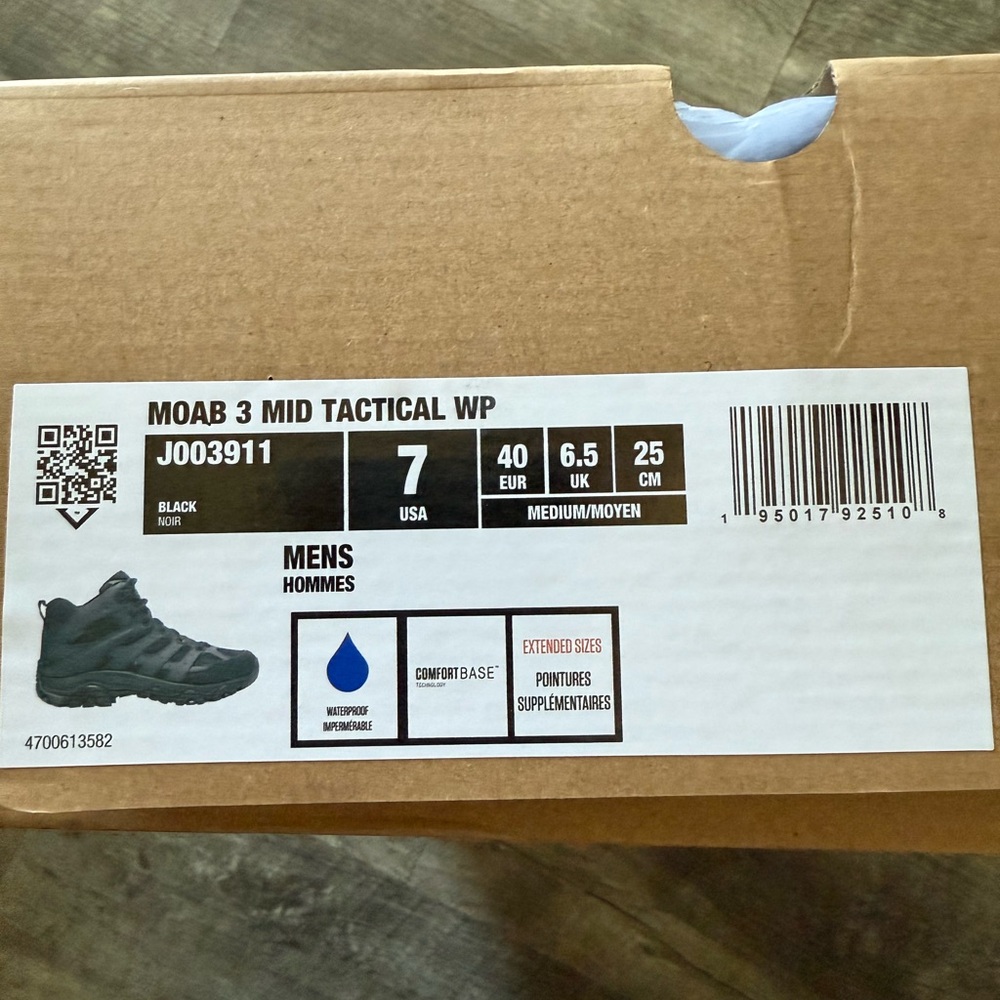 Merrell Moab 3 Mid Tactical WP Men's Boots - Black